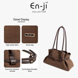 En-Ji Bora Shoulderbag Wanita Warna Nougat