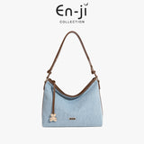 En-Ji Hayon Shoulderbag Wanita Warna Denim Blue
