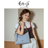 En-Ji Hayon Shoulderbag Wanita Warna Denim Blue