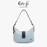 En-Ji Juri Shoulderbag Wanita Warna Denim