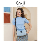 En-Ji Juri Shoulderbag Wanita Warna Denim