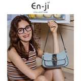 En-Ji Yunseo Shoulderbag Wanita Warna Denim