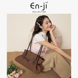 En-Ji Bora Shoulderbag Wanita Warna Nougat
