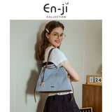 En-Ji Hena Shoulderbag Wanita Warna Denim Blue