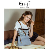 En-Ji Hena Shoulderbag Wanita Warna Denim Blue