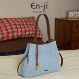 En-Ji Hena Shoulderbag Wanita Warna Denim Blue