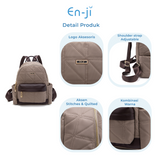 En-ji Memo Backpack Wanita - Khaki