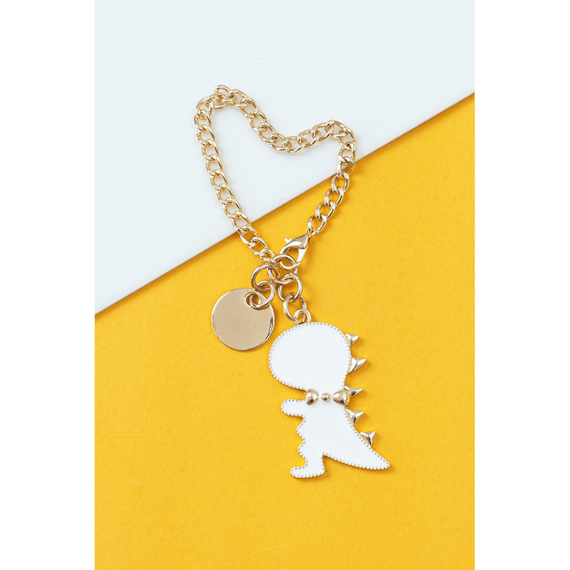 En-ji Dino Bag Charm - White - EN-JI